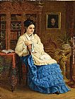 Paul Desire Trouillebert Famous Paintings - Femme en robe bleue revant